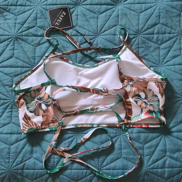 Tropical cropped bikini top - Picture 3 of 3